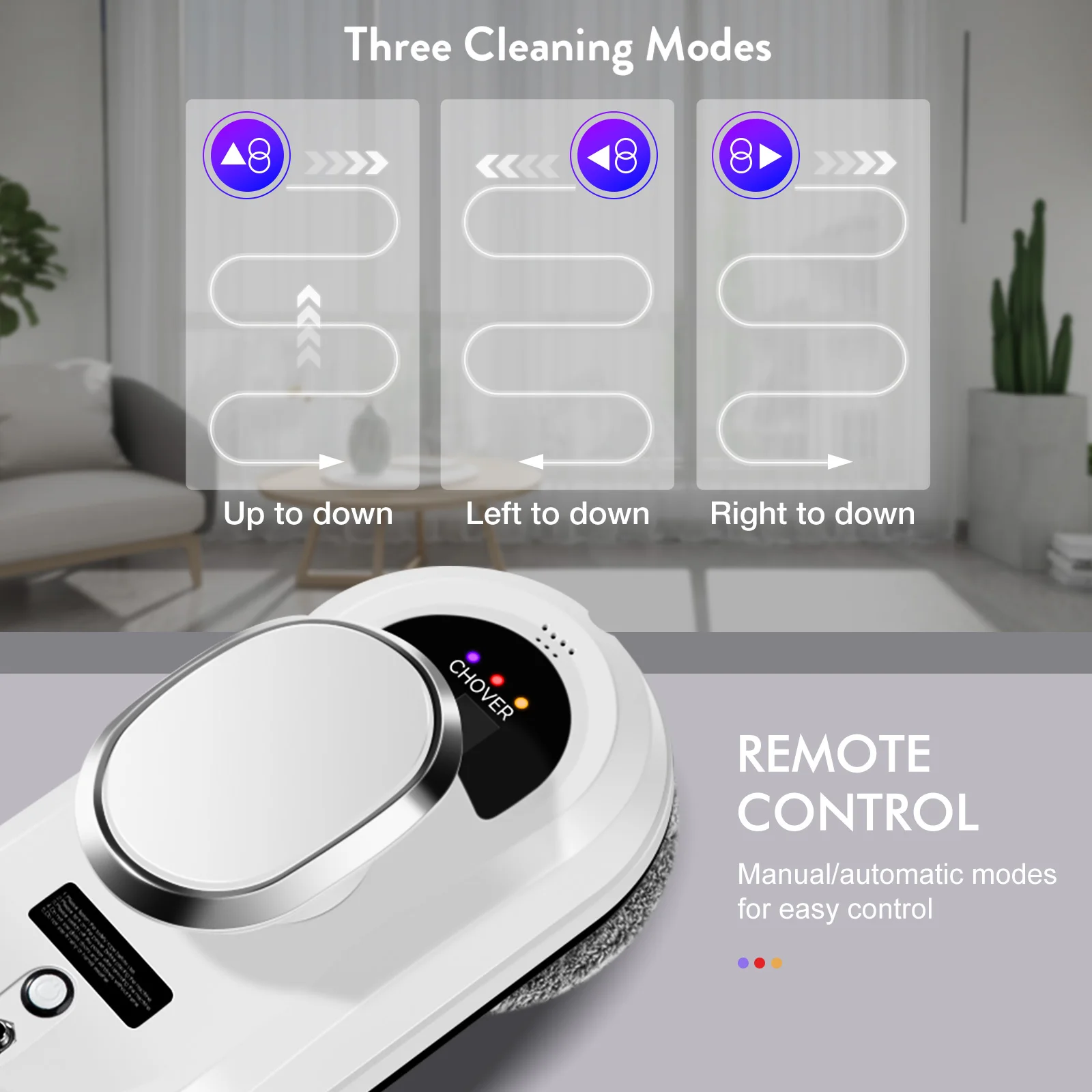 CHOVERY Robot vacuum cleaner window cleaning robot window cleaner electric glass limpiacristales remote control - Image 4